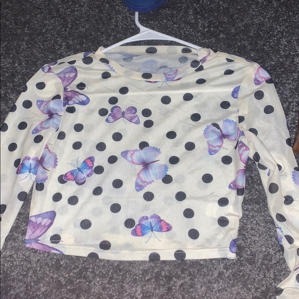 Shein butterfly crop top